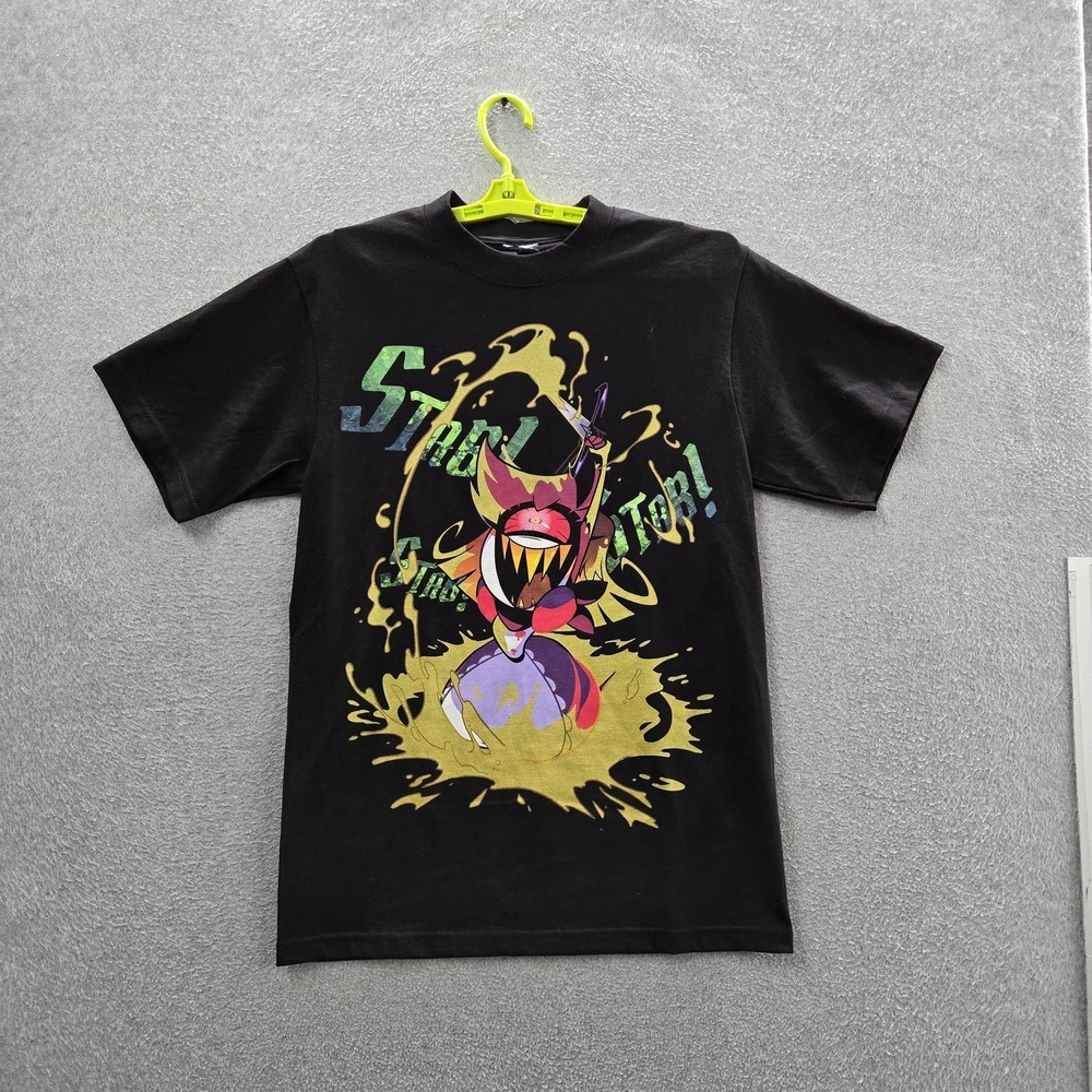 Hazbin Hotel Men Shirt M Black Graphic Hot Topic Niffy Gold Glitter Tee
